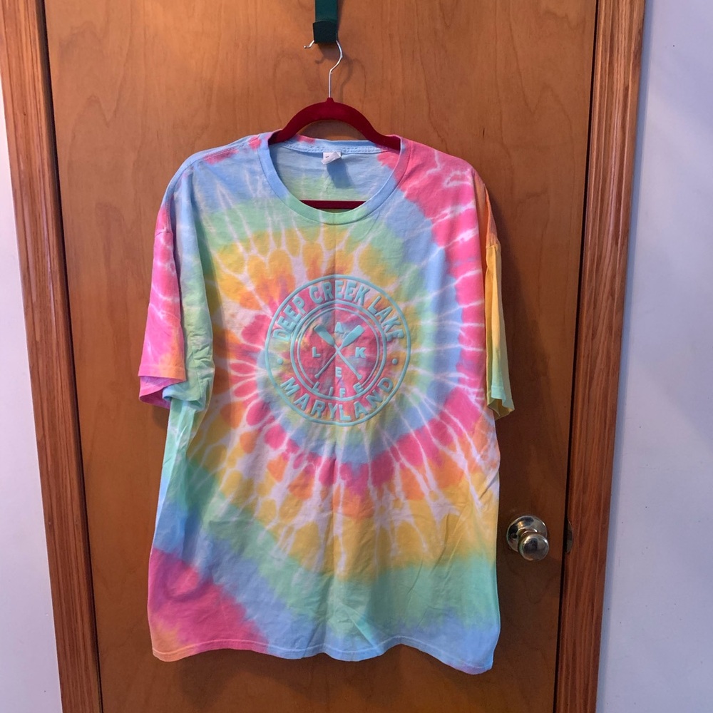 🎉HP🎉XXL Deep Creek Lake Maryland Tie Dye Short Sleeve Tee Shirt